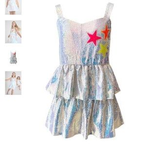 Lola + The Boys tiered star sequin dress size 8
